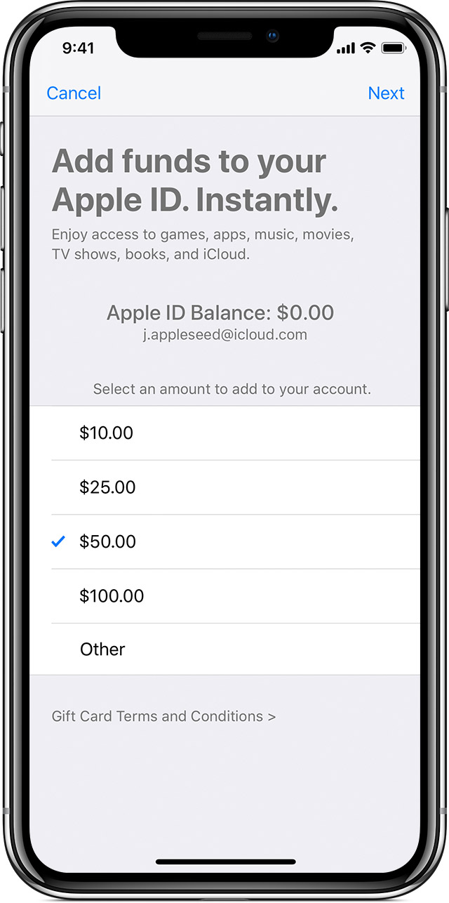 Adding Funds to Your Apple ID Wallet