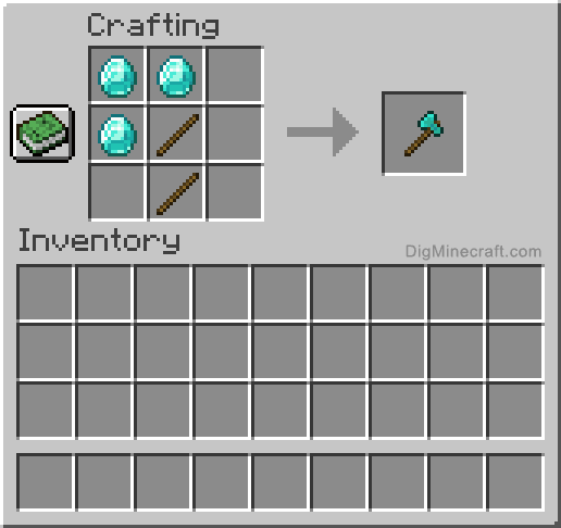 Crafting a Diamond Axe in Minecraft