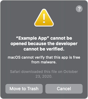 Fixing the “macOS cannot verify that this app is free from malware” Error