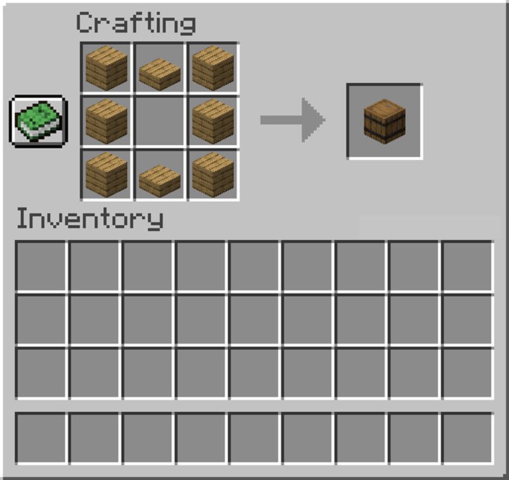 Making (and Using) a Barrel in Minecraft