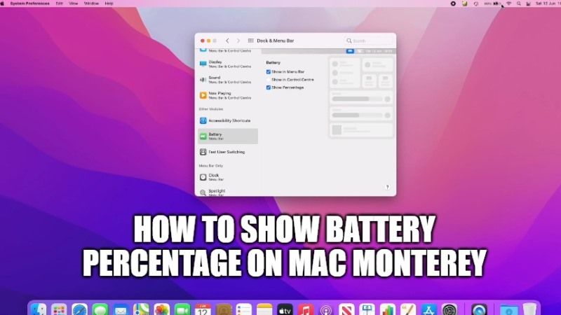 Show Battery Percentage on macOS Monterey