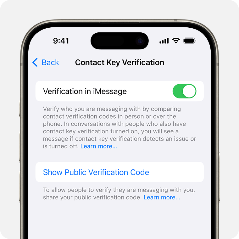 Streamlining iMessage Contact Key Verification on iPhone
