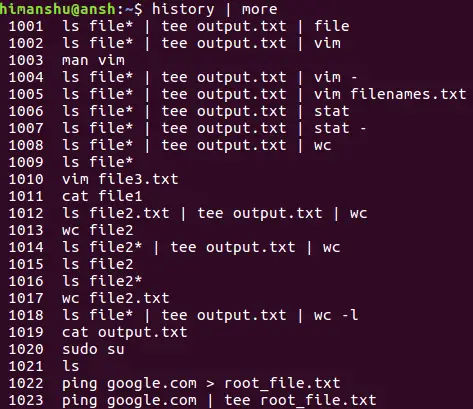 Viewing and Managing Linux Command History